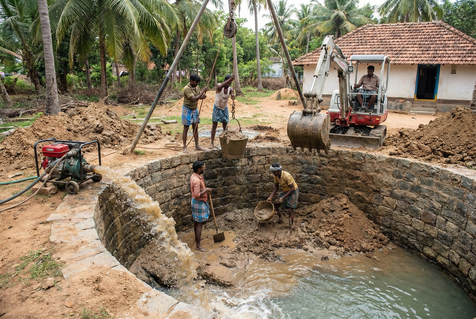 Well Cleaning and Desilting Service - Remove mud and blockages from wells